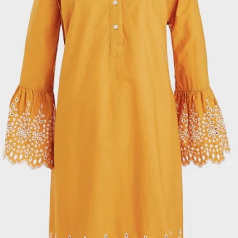 NWT J. Crew Mustard Eyelet Dress Size S